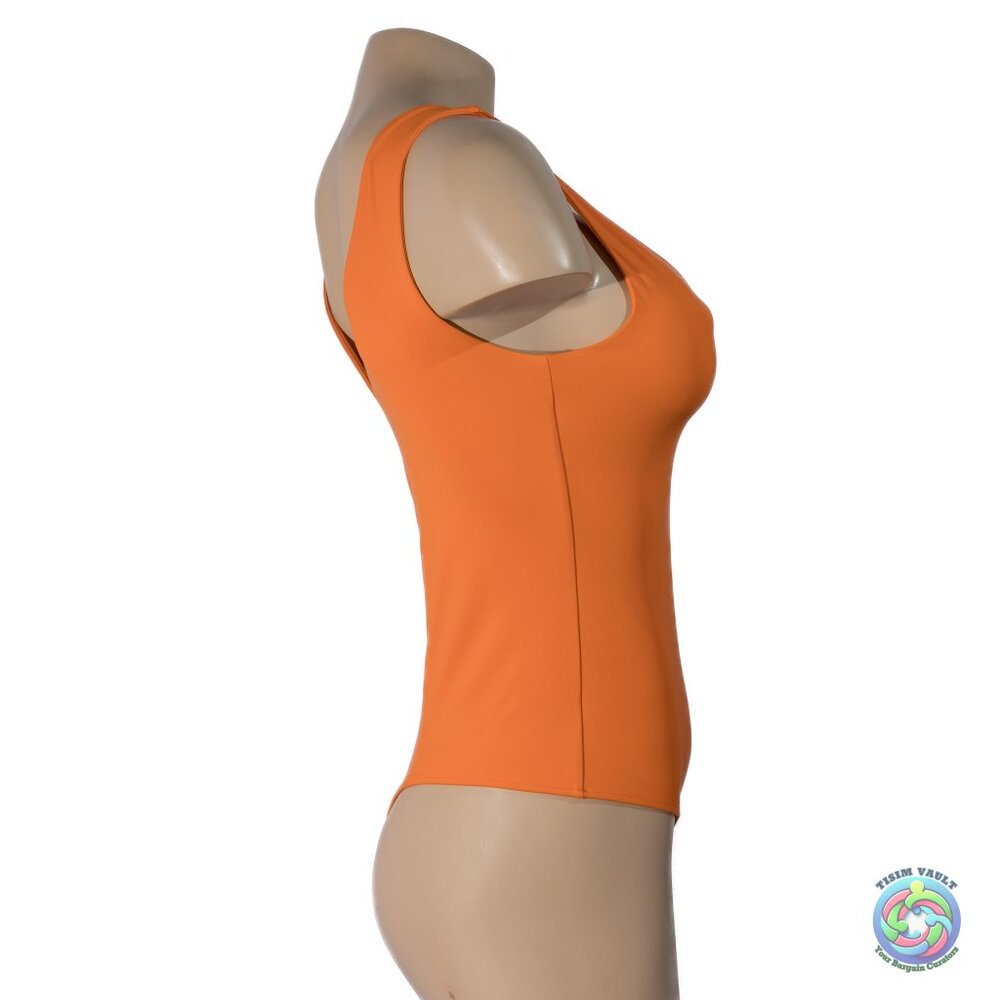 🌟 Sun-Kissed Charm: Luxe Feel Orange Medium Bodysuit 🌟 - Picture 3 of 9